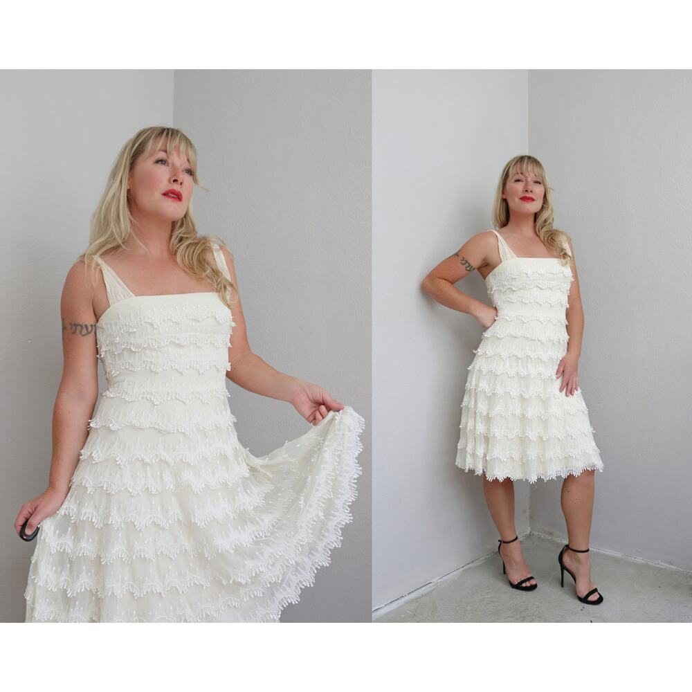 Y2K 2000's Vintage Designer Carmen Marc Valvo Tiered Party Dress ~ Women's SM